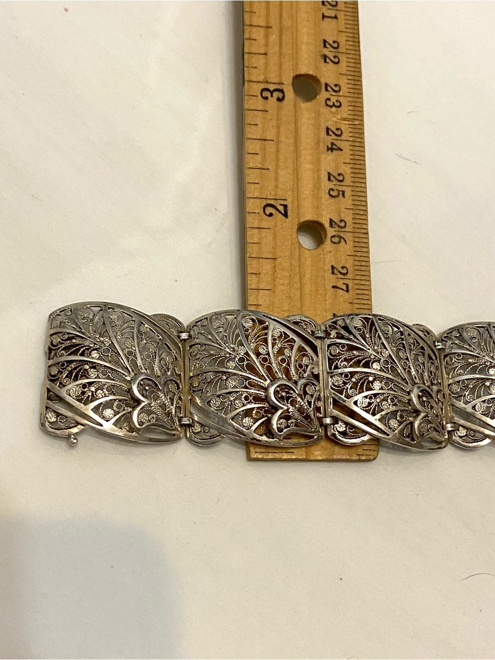 Vintage 835 Silver Spun Silver Chunky Bracelet - Picture 10 of 12